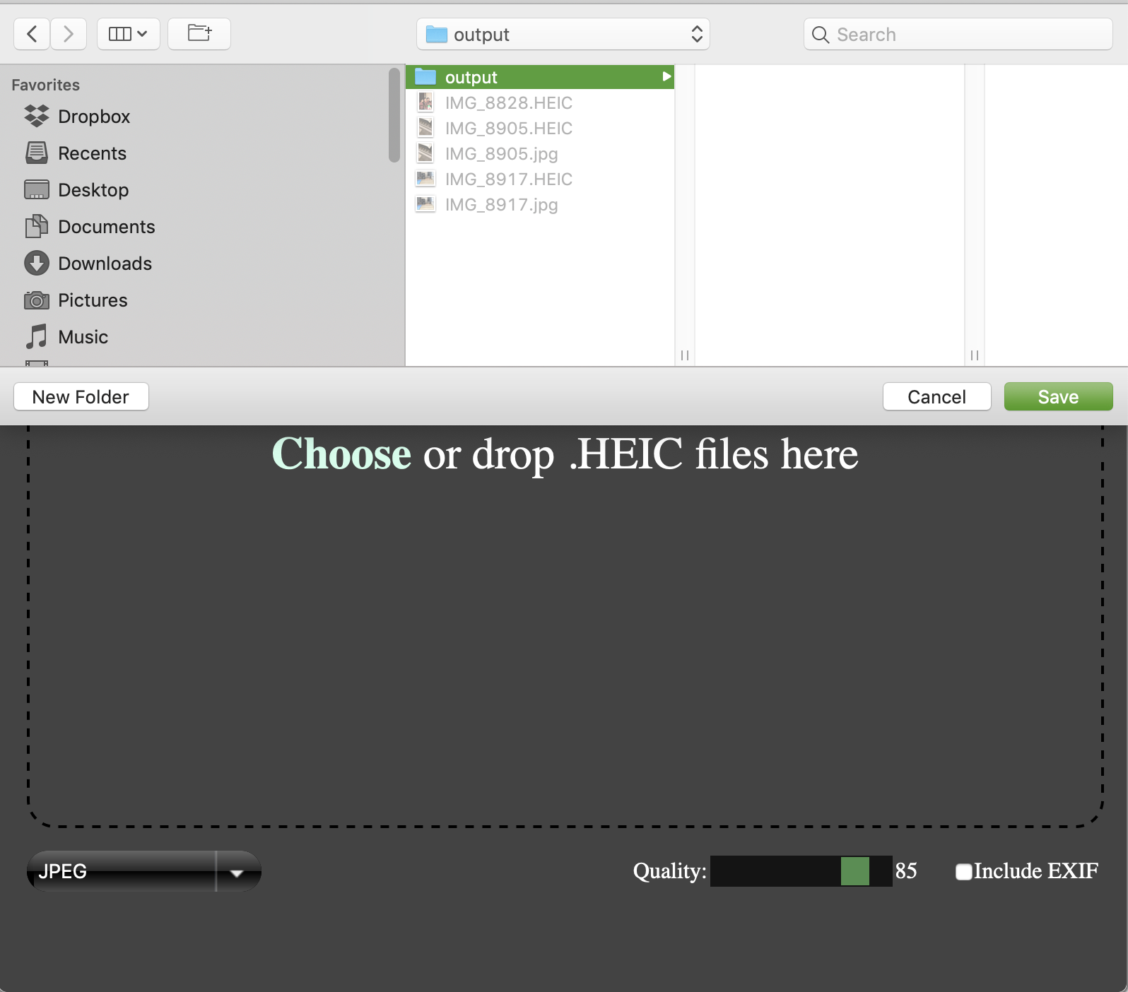 How to save heic files as jpg on macbook pro